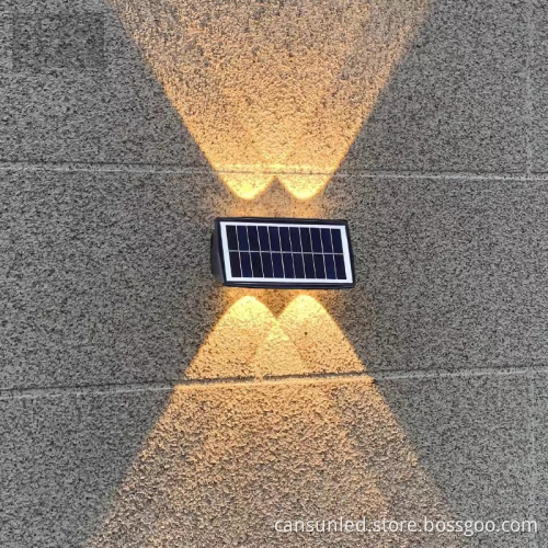 Hot Selling Black Waterproof Solar Wall Light for Outdoor Staircase and Garden Decoration